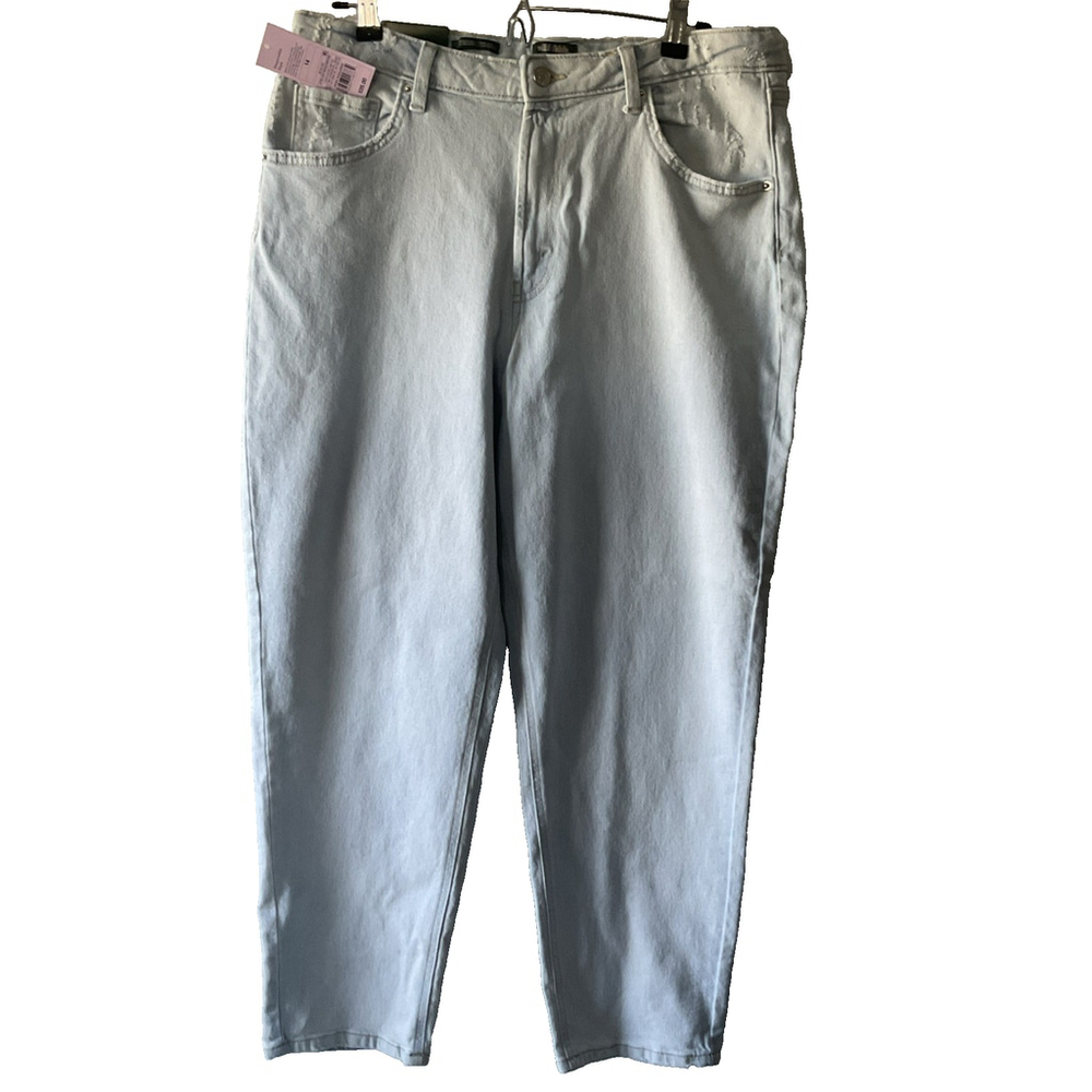 Wild Fable Jeans 14 Light Wash Super High Rise Tapered Distressed